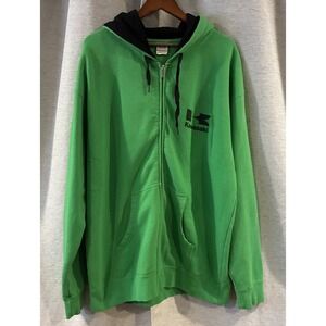 Kawasaki Racing Team Zip Up Hoodie Green Y2K Men's Size XL MX Dirt Bikes